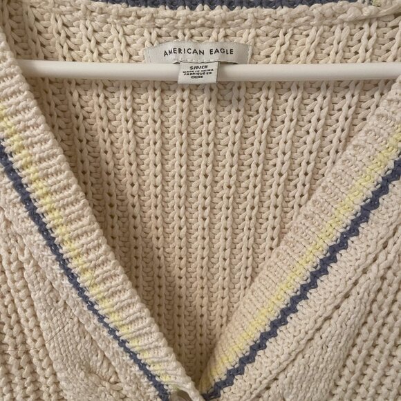 American Eagle Cotton Sweater Vest Size Small - Picture 2 of 5